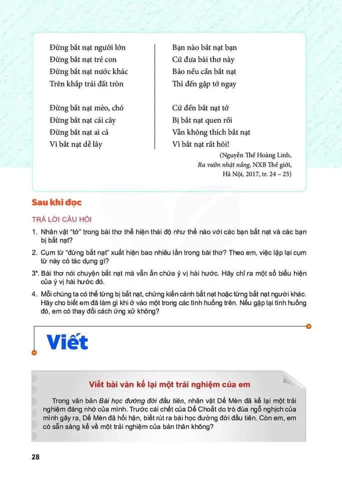 Tranh cãi bài thơ &quot;Bắt nạt&quot; trong SGK Ngữ văn lớp 6 mới: Dân mạng ào ào &quot;bắt nạt&quot; tác giả - Ảnh 2.