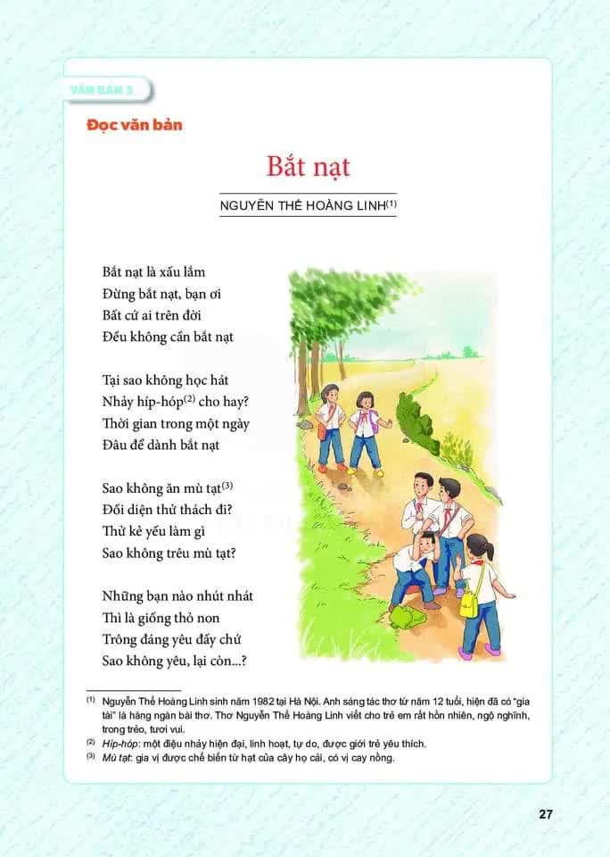 Tranh cãi bài thơ &quot;Bắt nạt&quot; trong SGK Ngữ văn lớp 6 mới: Dân mạng ào ào &quot;bắt nạt&quot; tác giả - Ảnh 1.