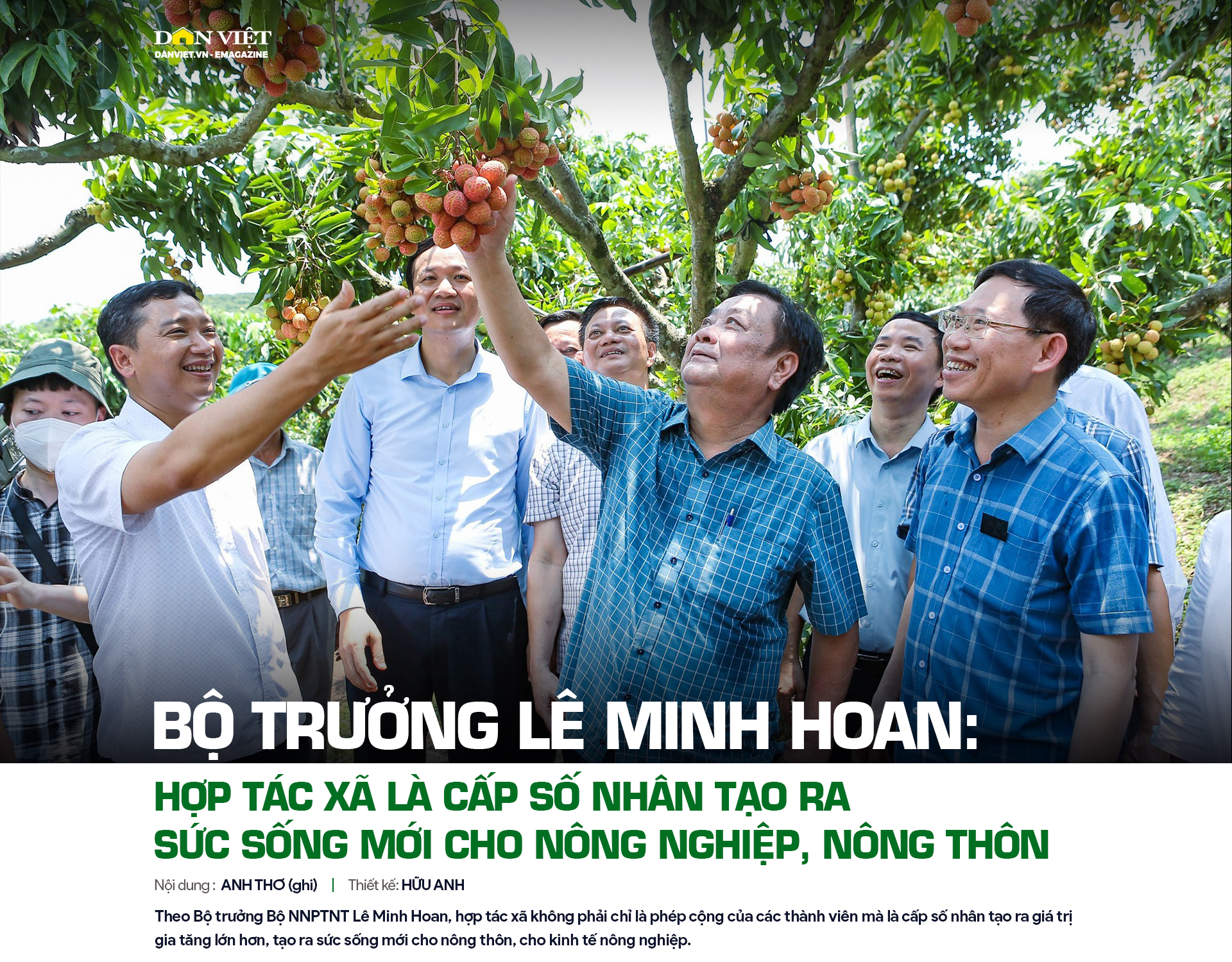 Bộ trưởng Lê Minh Hoan: Hợp tác xã là cấp số nhân tạo ra sức sống mới cho nông nghiệp, nông thôn