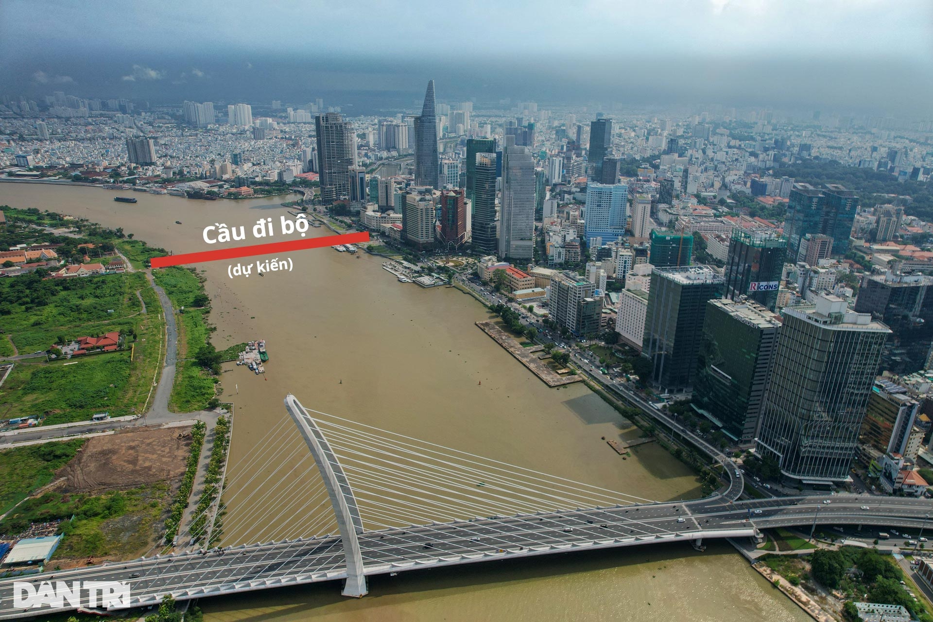 Ngắm thiết kế cầu đi bộ hình lá dừa nước trên sông Sài Gòn - Ảnh 2.