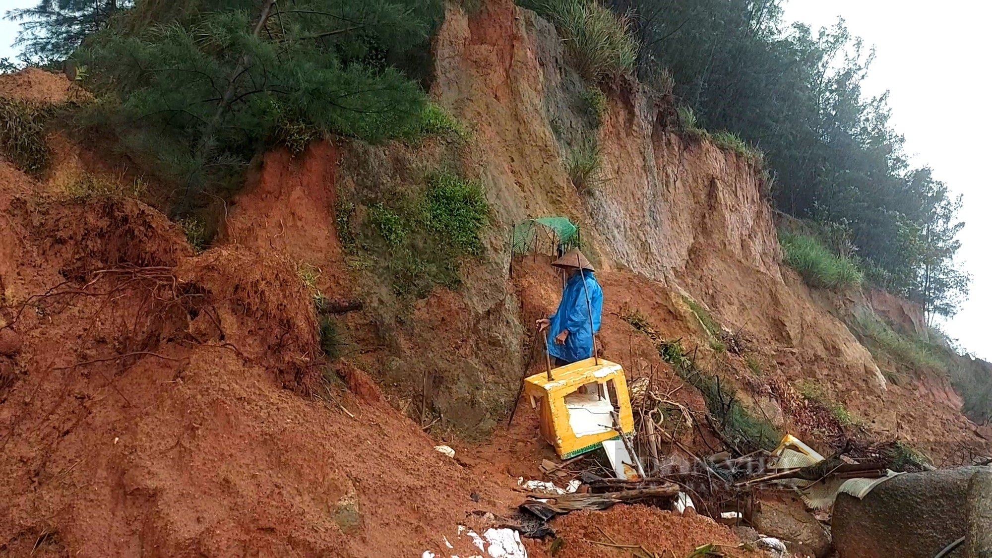 Hà Tĩnh: Mưa lớn khiến hàng tấn đất bị sạt lở, cây cối đổ sập ngổn ngang - Ảnh 1.