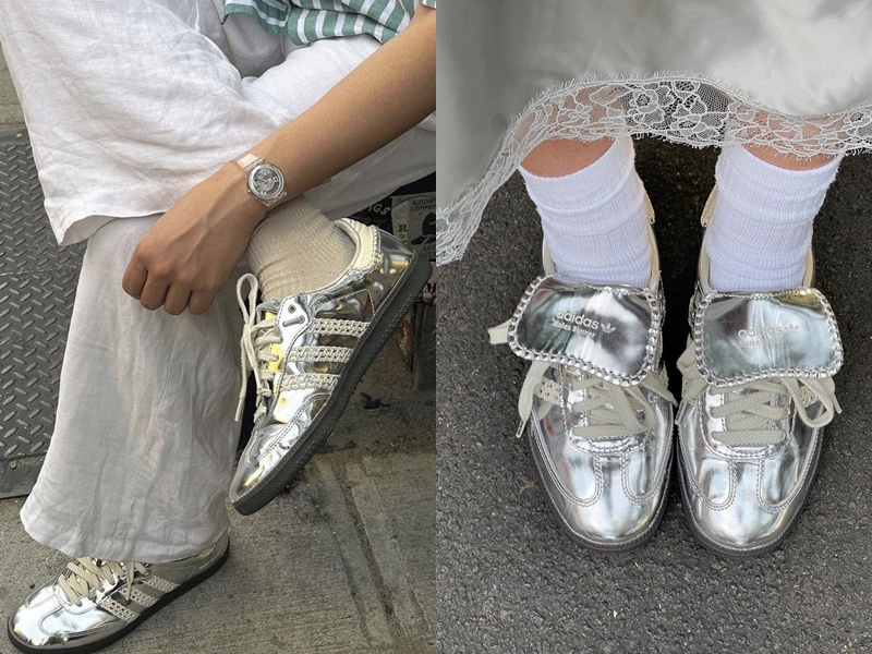 Giày thể thao ánh bạc, thắp sáng thời trang đường phố - Ảnh 1.