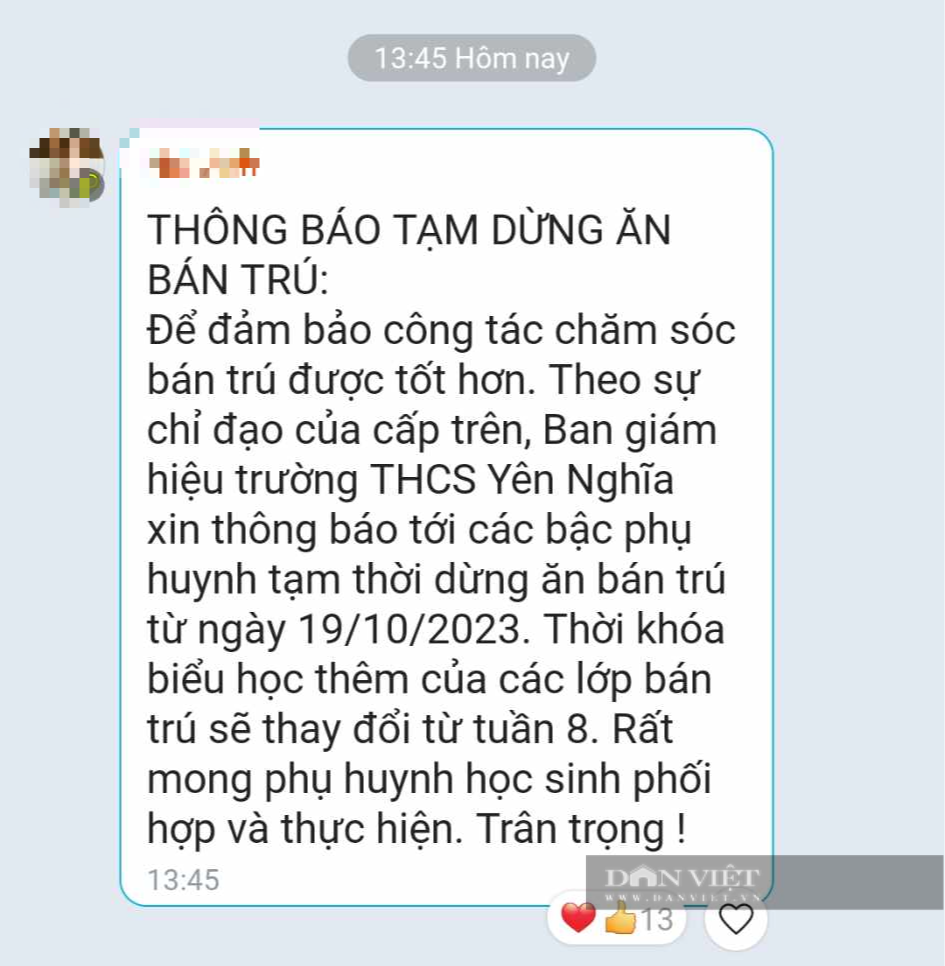 &quot;Tố&quot; suất ăn lèo tèo vài món, phụ huynh bất ngờ nhận tin trường dừng ăn bán trú: UBND quận chỉ đạo gì? - Ảnh 1.