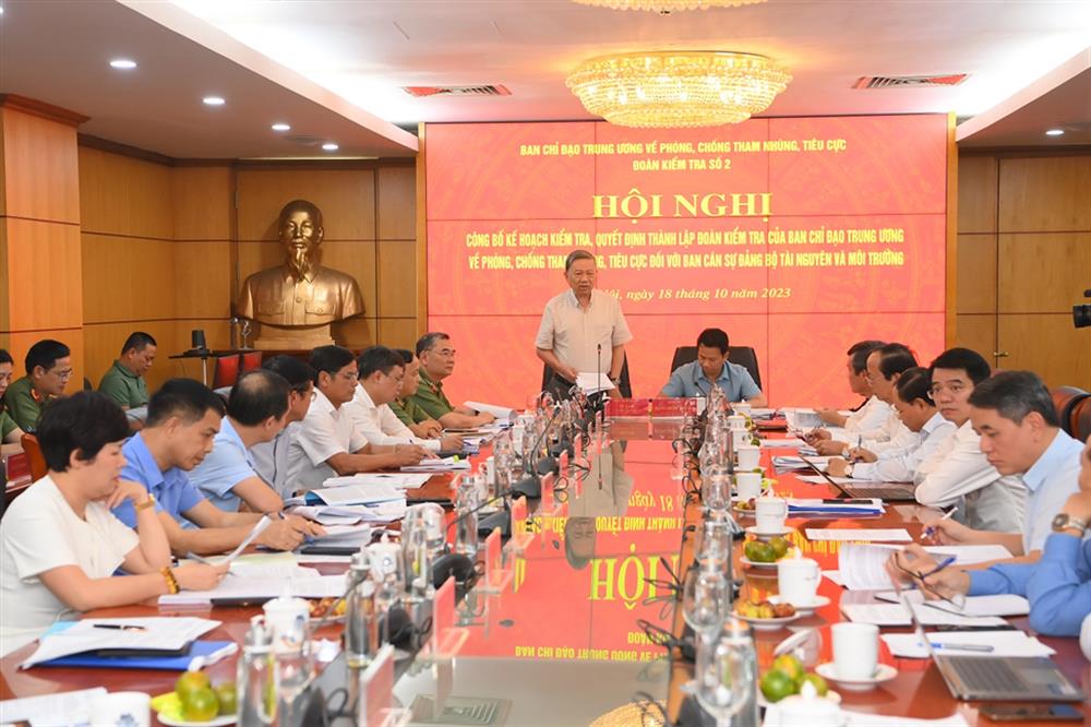 Đại tướng Tô Lâm làm trưởng đoàn kiểm tra của BCĐ TƯ đối với Ban cán sự đảng Bộ Tài nguyên và Môi trường - Ảnh 1.