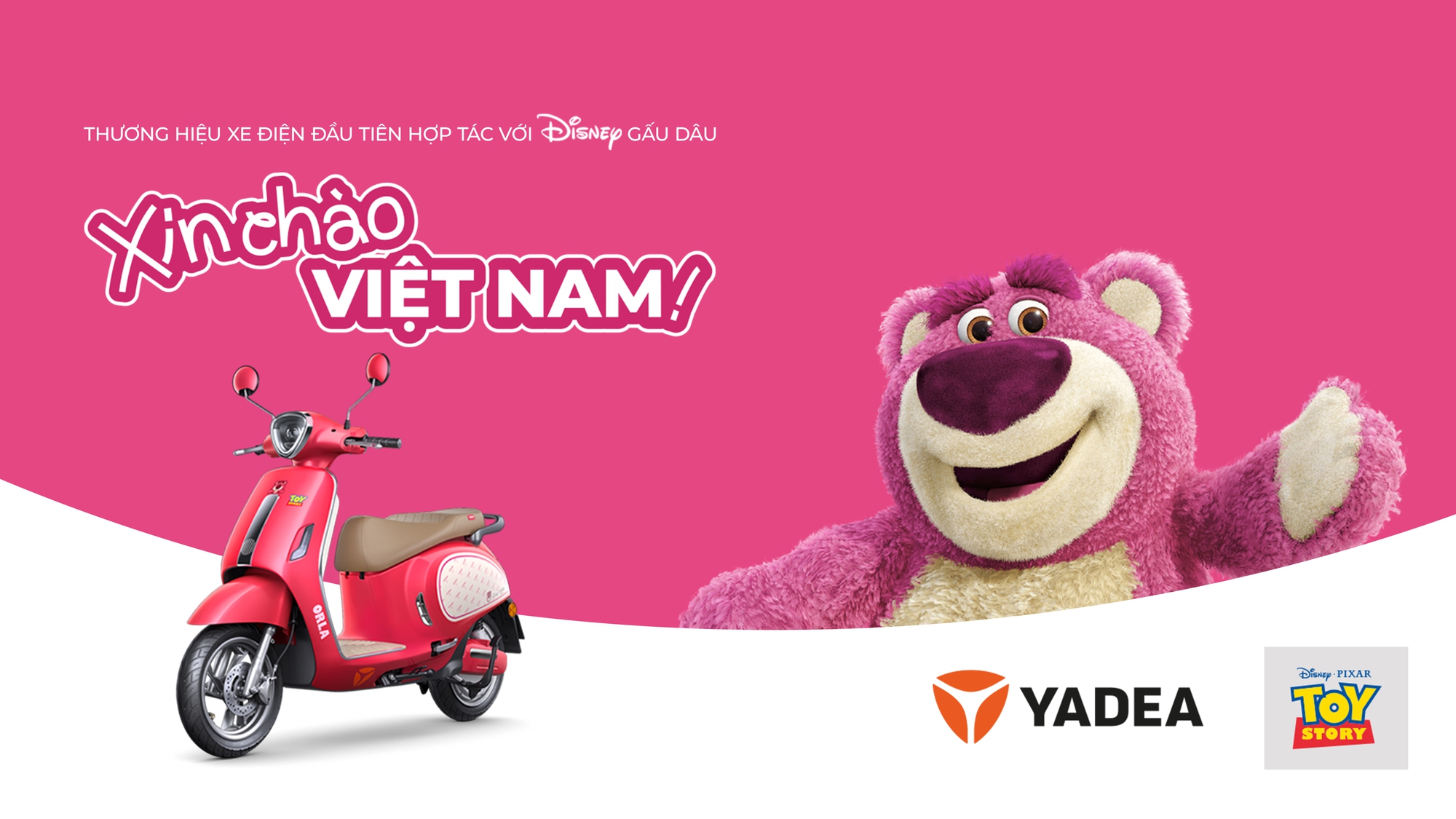 Xe máy điện Yadea Gấu Dâu Disney Lotso ra mắt, phiên bản dành cho phái đẹp - Ảnh 1.