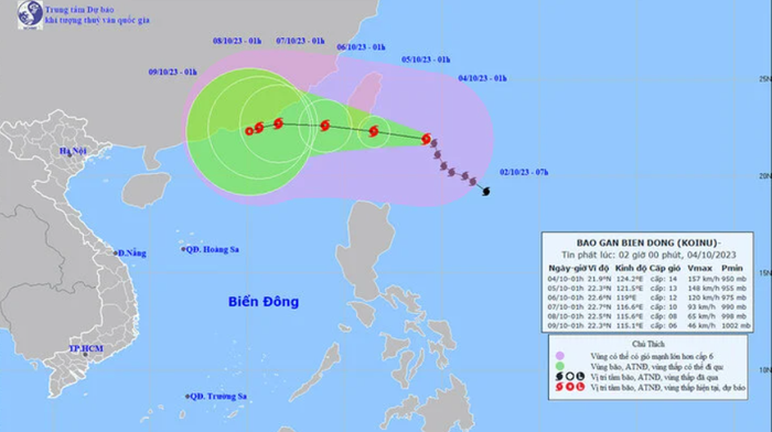 Tin bão mới nhất: Thời điểm bão Koinu đổ bộ Biển Đông? - Ảnh 1.