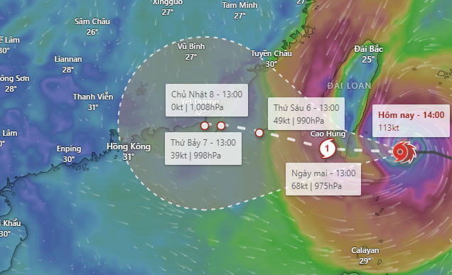 Tin bão mới nhất: Bão Koinu đổi hướng di chuyển trước khi vào Biển Đông - Ảnh 1.