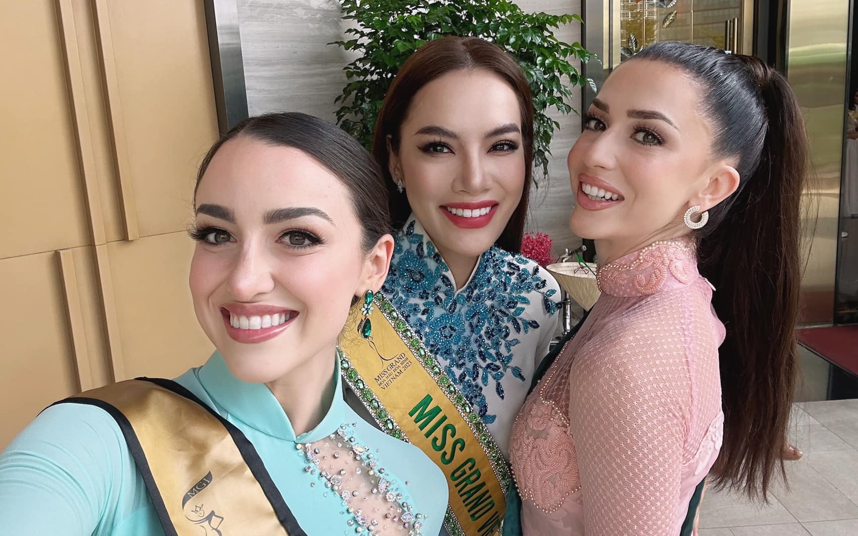 Hoa hậu Lê Hoàng Phương mặc áo dài đẹp tựa nàng thơ giữa dàn đối thủ &quot;đáng gờm&quot; tại Miss Grand International 2023