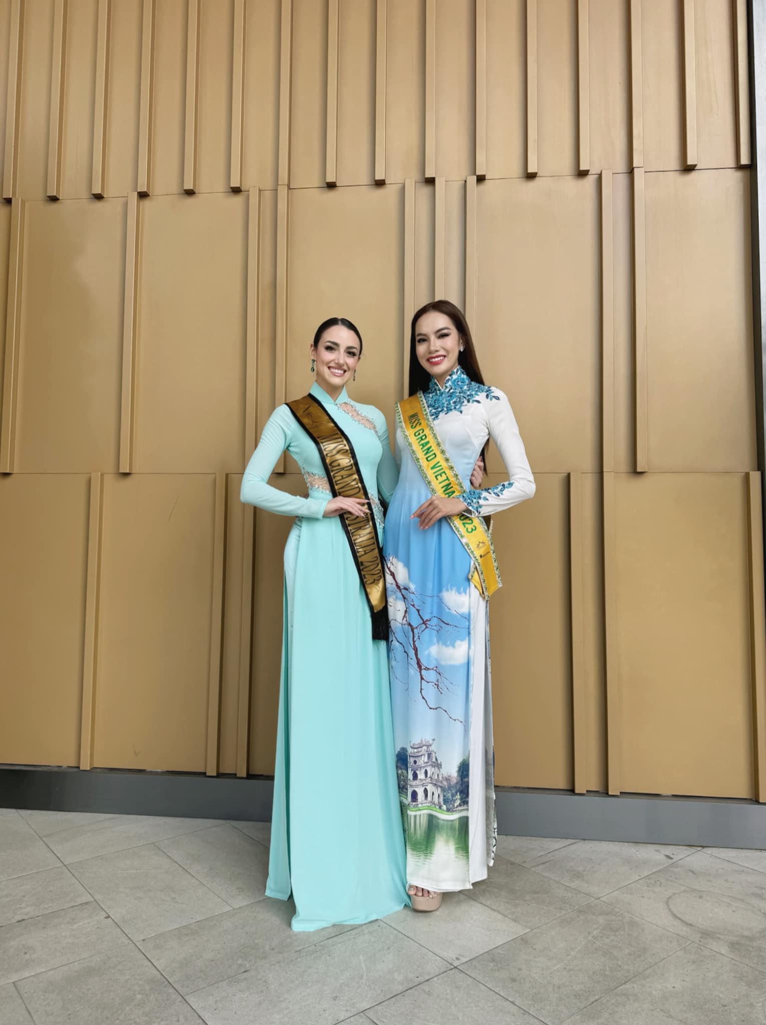 Hoa hậu Lê Hoàng Phương mặc áo dài đẹp tựa nàng thơ giữa dàn đối thủ &quot;đáng gờm&quot; tại Miss Grand International 2023 - Ảnh 3.
