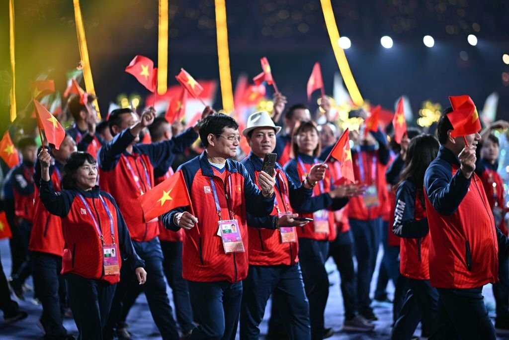 Chùm ảnh lễ bế mạc ASIAD 2023: Lung linh huyền ảo - Ảnh 11.