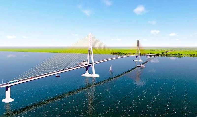 Sắp khởi công cầu Đại Ngãi bắc qua sông Hậu, nối tỉnh Trà Vinh với Sóc Trăng - Ảnh 1.