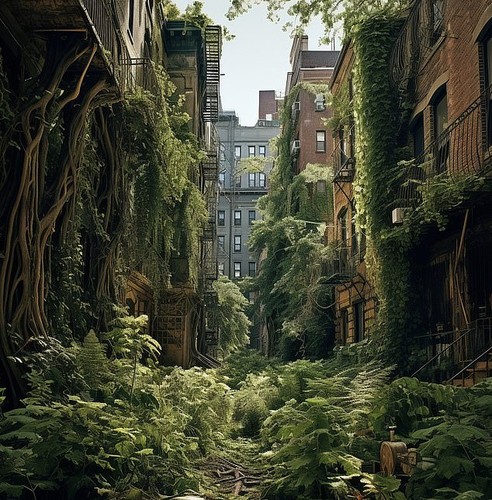 AI vẽ các thành phố của Mỹ bị bỏ hoang, cây cỏ mọc um tùm trong vòng 100 năm nữa - Ảnh 11.