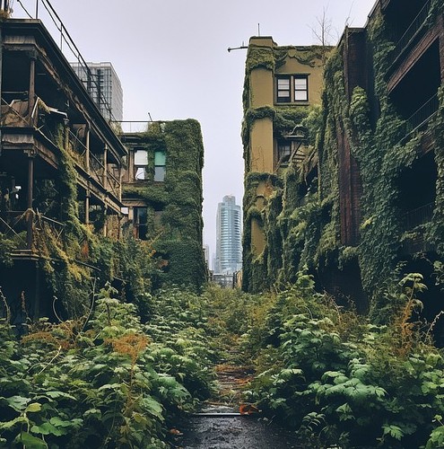 AI vẽ các thành phố của Mỹ bị bỏ hoang, cây cỏ mọc um tùm trong vòng 100 năm nữa - Ảnh 4.