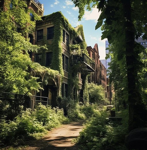 AI vẽ các thành phố của Mỹ bị bỏ hoang, cây cỏ mọc um tùm trong vòng 100 năm nữa - Ảnh 7.