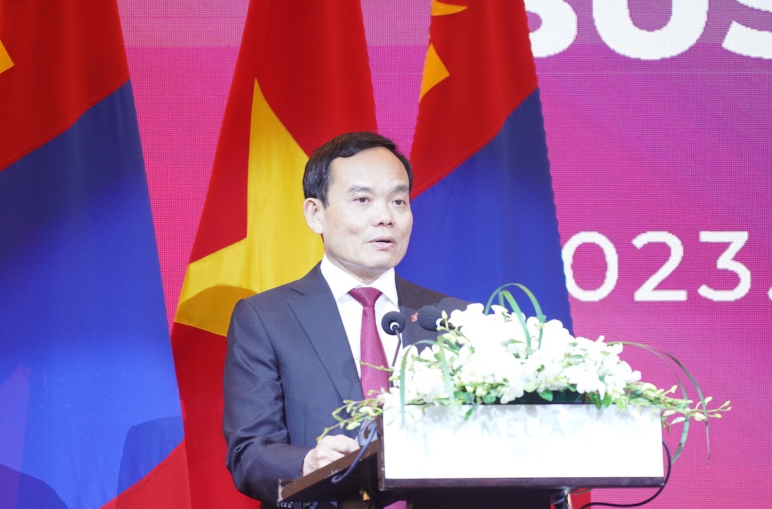 Phó Thủ tướng Trần Lưu Quang phát biểu tại Diễn đàn Doanh nghiệp Việt Nam - Mông Cổ. Ảnh: V.Q