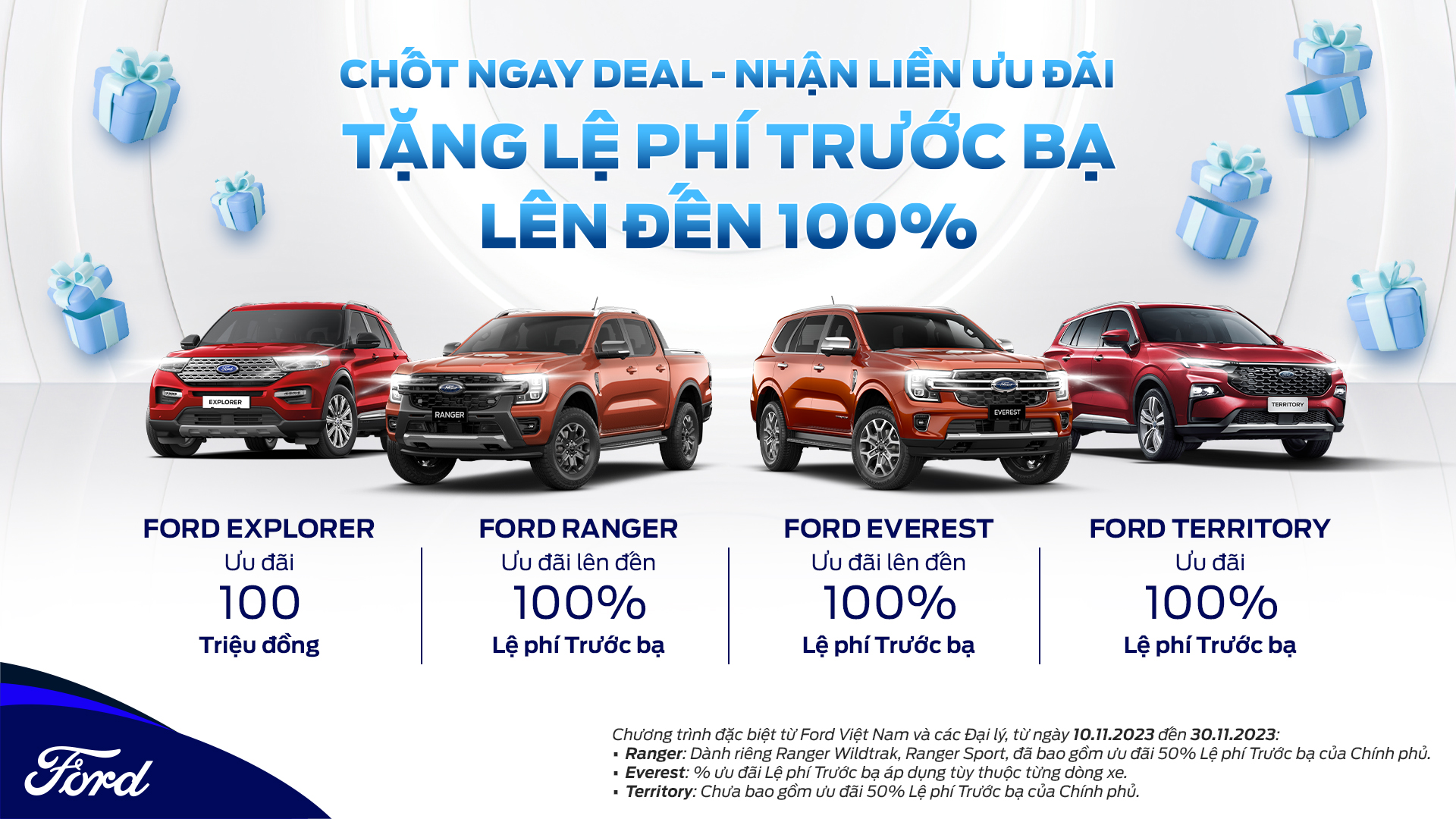 Loạt xe Ford ưu đãi 100% lệ phí trước bạ tháng 11/2023: Ford Ranger, Everest đều có tên - Ảnh 3.