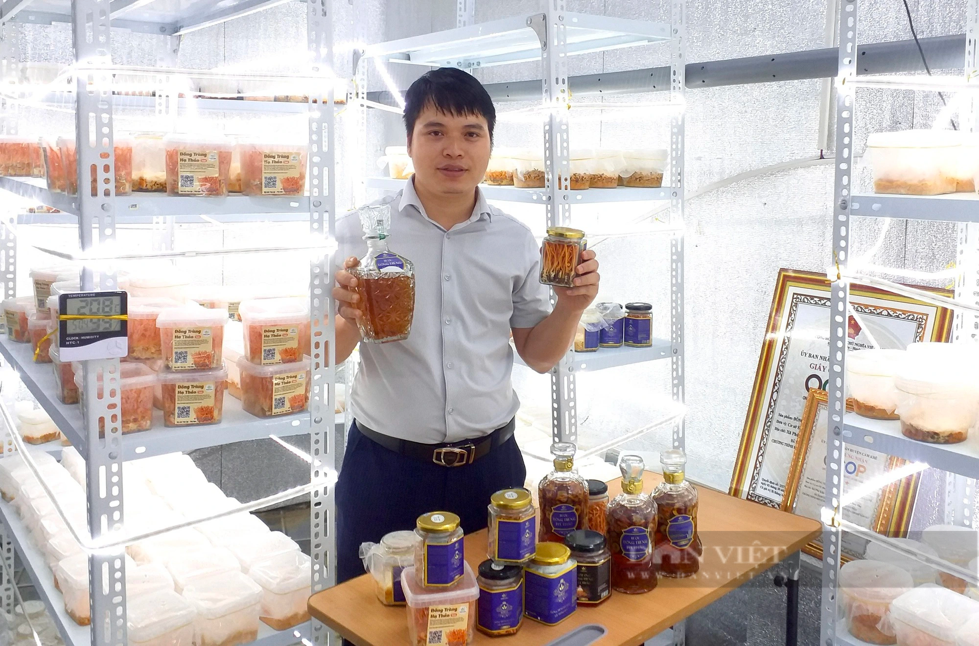 Anh nông dân Phú Thọ gắn 'sao' cho sản phẩm đông trùng hạ thảo chỉ sau một năm khởi nghiệp- Ảnh 1.