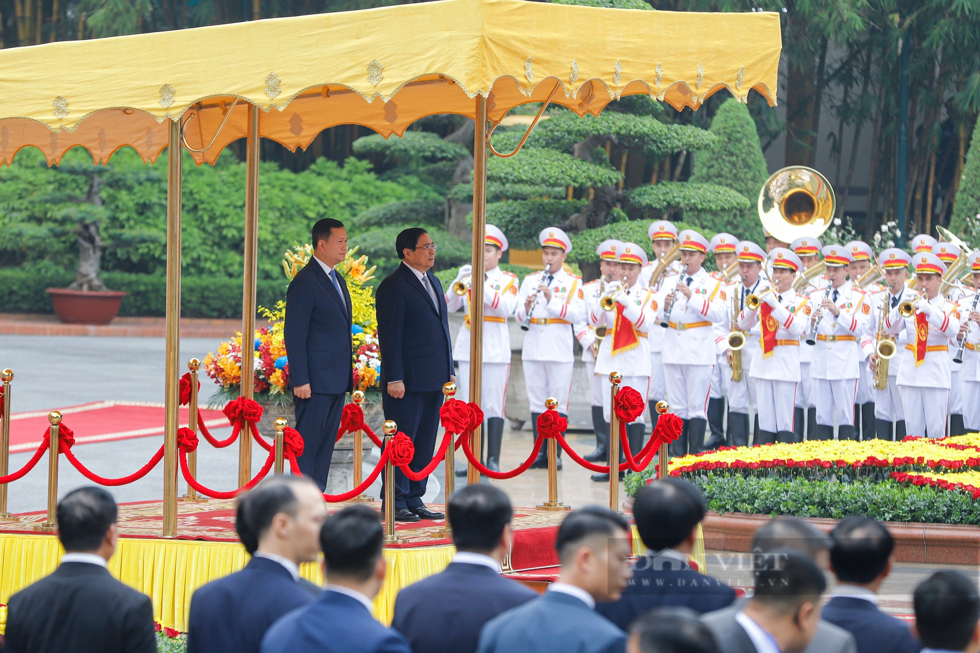 Hình ảnh Thủ tướng Phạm Minh Chính chủ trì Lễ đón Thủ tướng Campuchia Samdech Hun Manet  - Ảnh 3.