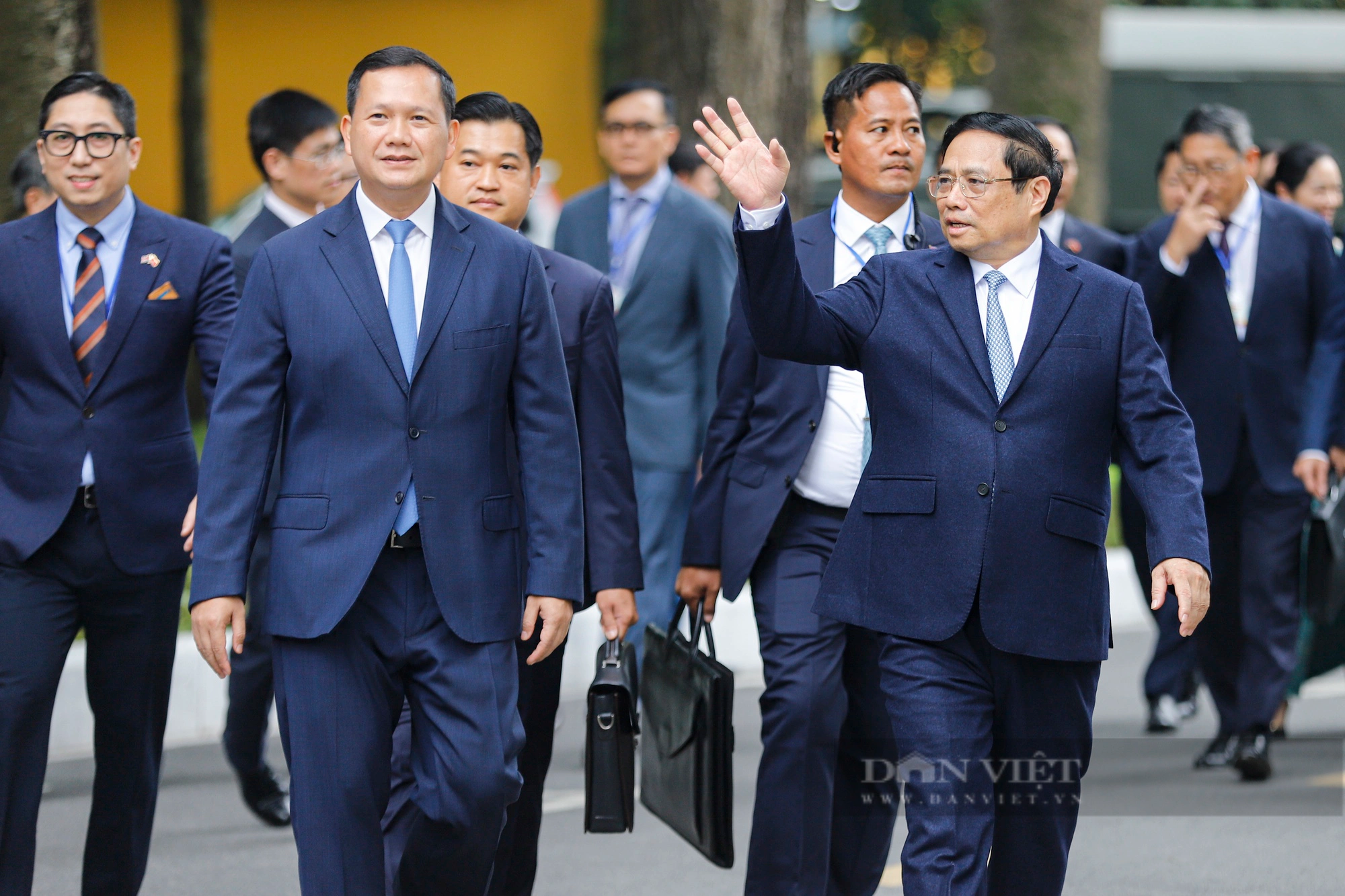 Hình ảnh Thủ tướng Phạm Minh Chính chủ trì Lễ đón Thủ tướng Campuchia Samdech Hun Manet  - Ảnh 8.