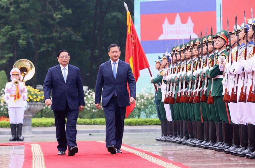 Lễ đón Thủ tướng Campuchia Hun Manet thăm chính thức Việt Nam - Ảnh 1.