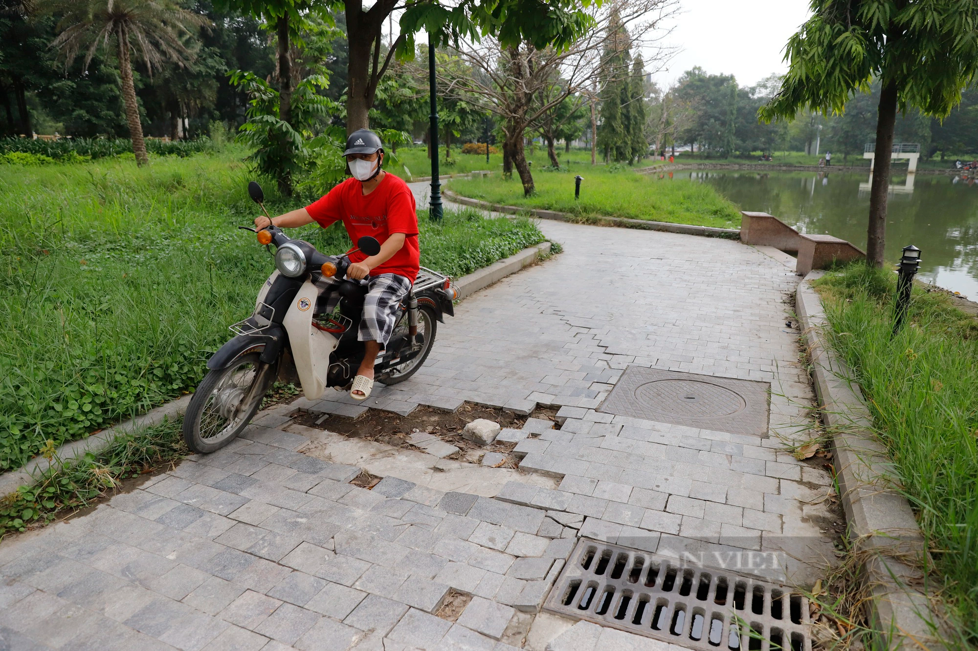 Sau 5 năm, một &quot;lá phổi xanh&quot; ở Hà Nội trở thành điểm xả rác, cỏ dại mọc um tùm - Ảnh 1.