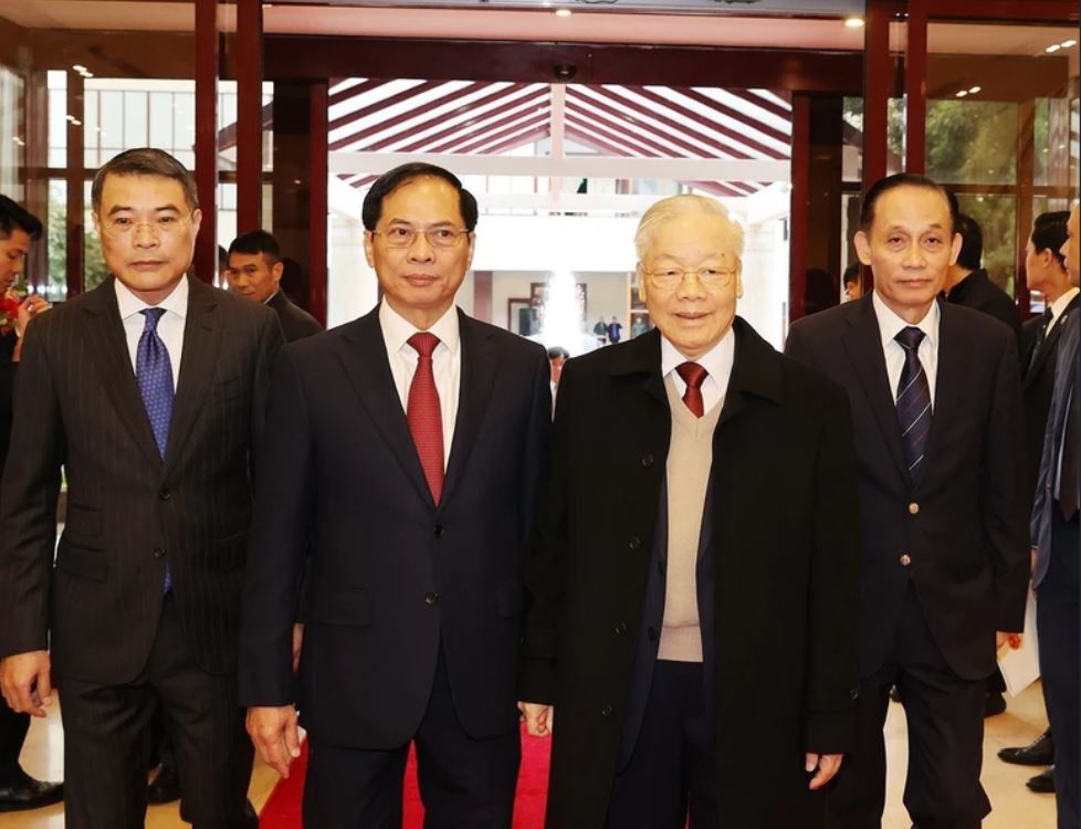 Hình ảnh Tổng Bí thư Nguyễn Phú Trọng dự Hội nghị Ngoại giao lần thứ 32 - Ảnh 1.