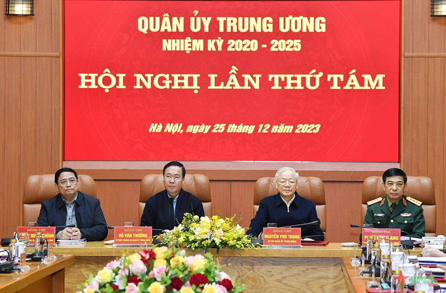 Hình ảnh Tổng Bí thư Nguyễn Phú Trọng và các đồng chí lãnh đạo Đảng, Nhà nước dự Hội nghị Quân ủy Trung ương - Ảnh 6.