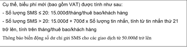 Ngân hàng Á Châu (ACB) điều chỉnh tăng phí SMS Banking - Ảnh 2.