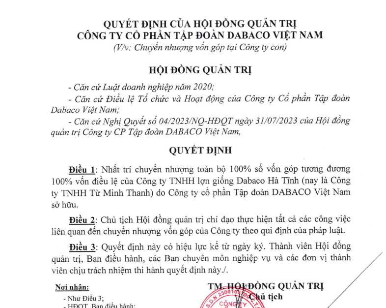 Dabaco Việt Nam bán 100% vốn tại công ty lợn giống ở Hà Tĩnh, kinh doanh &quot;lao dốc&quot; - Ảnh 2.