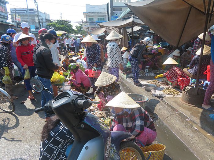 Một chợ cá mua bán tấp nập ở Bình Thuận, trên trời dưới cá ngon, có ốc to lạ, ô tô nối đuôi nhau - Ảnh 3.