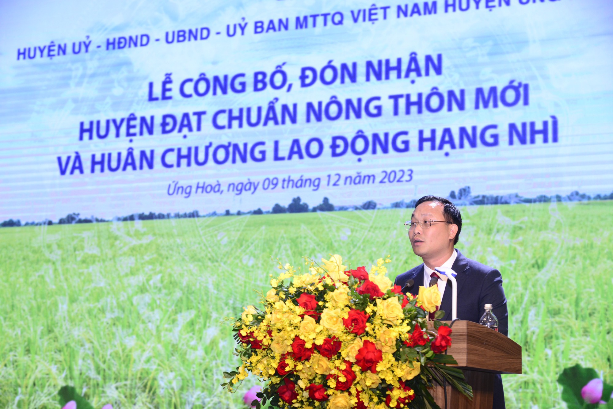 Phó Thủ tướng Chính phủ Trần Lưu Quang dự lễ công bố huyện Ứng Hòa đón nhận huyện nông thôn mới - Ảnh 3.