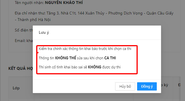 Thí sinh có được chỉnh sửa thông tin sau khi đăng ký ca thi đánh giá năng lực 2023? - Ảnh 1.