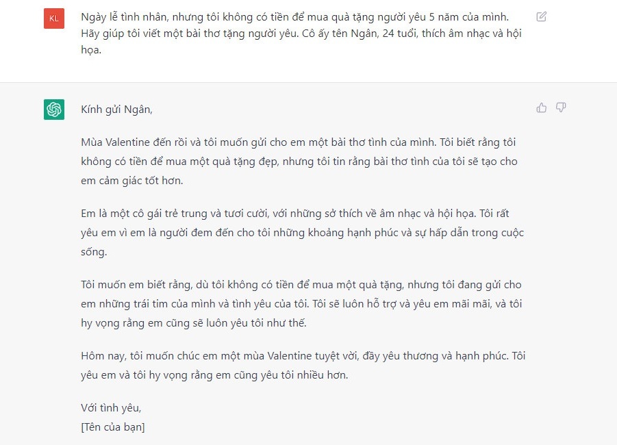 Nhờ ChatGPT tỏ tình cô gái Việt dịp lễ tình yêu và cái kết bất ngờ - Ảnh 4.