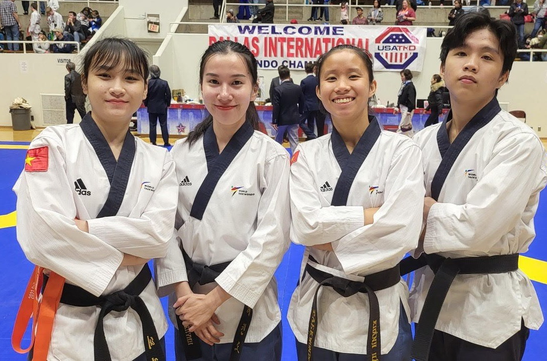Nữ vận động viên Taekwondo người Bình Thuận đoạt 2 huy chương vàng tại Mỹ - Ảnh 1.