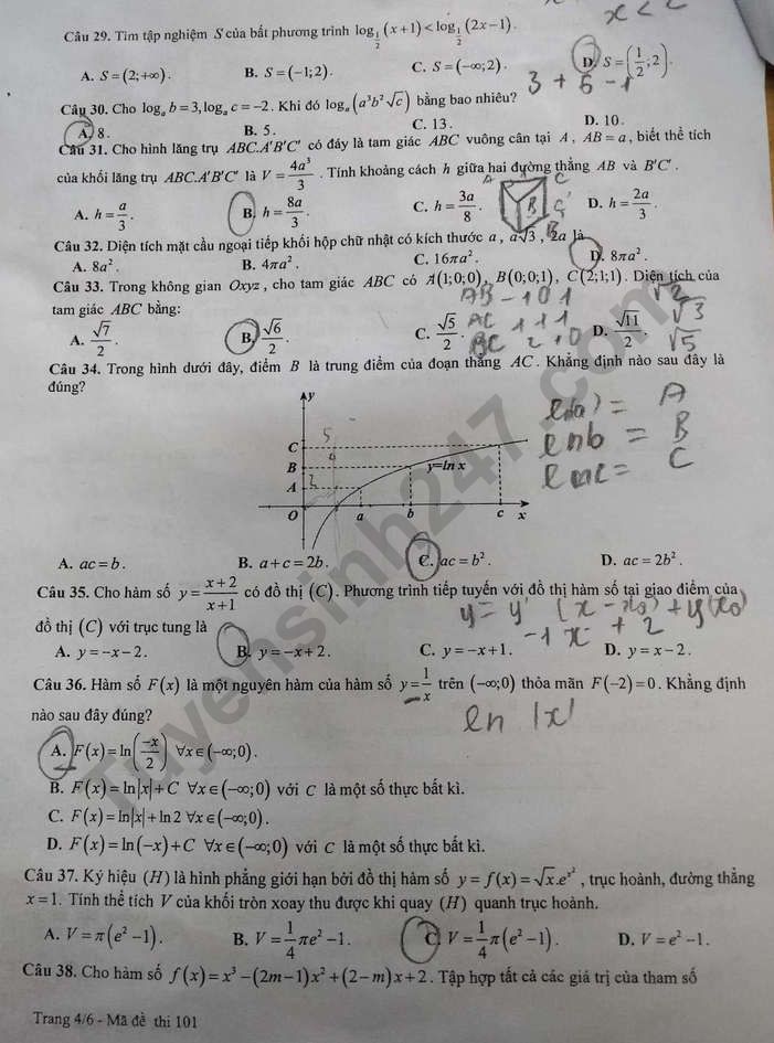 Đề thi thử tốt nghiệp THPT môn Toán năm 2023 - Ảnh 4.