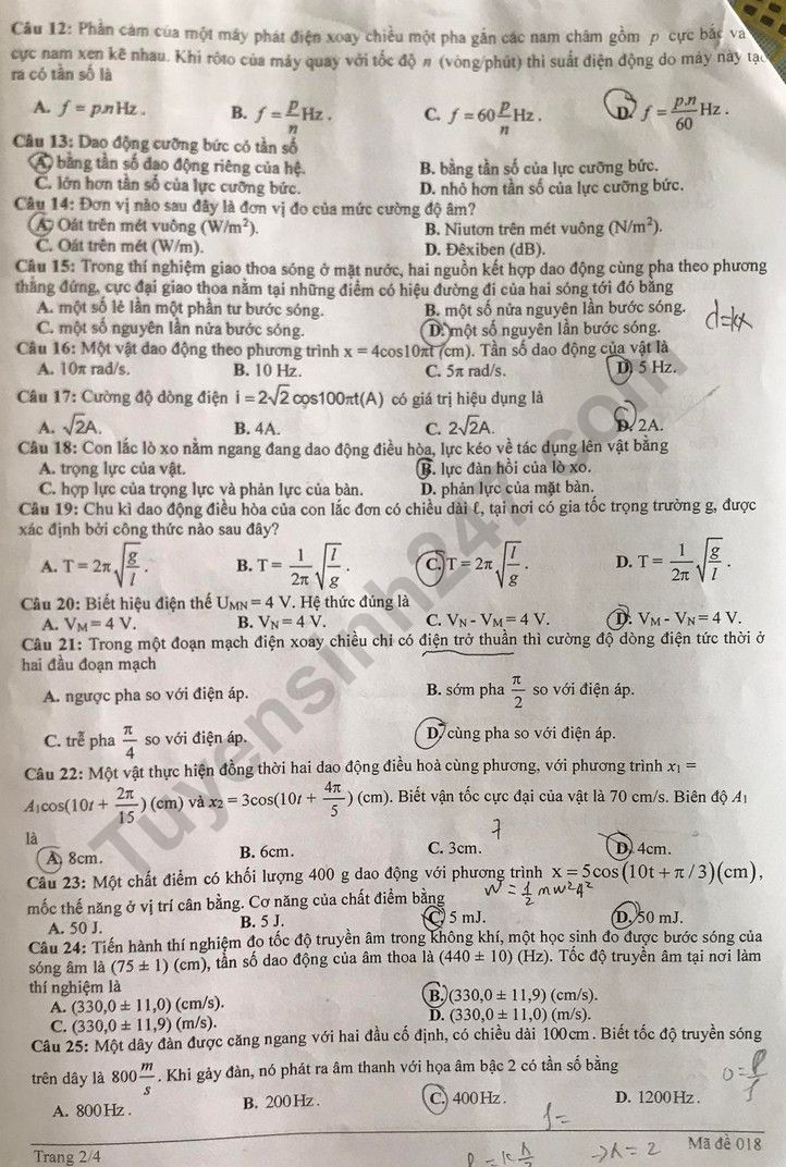 Đề thi thử tốt nghiệp THPT môn Vật lý năm 2023 - Ảnh 3.