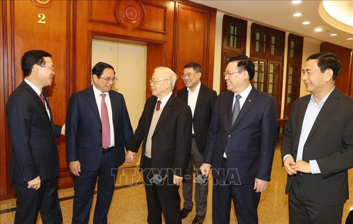 Tổng Bí thư Nguyễn Phú Trọng chủ trì hội nghị gặp mặt các nguyên lãnh đạo Đảng và Nhà nước - Ảnh 2.