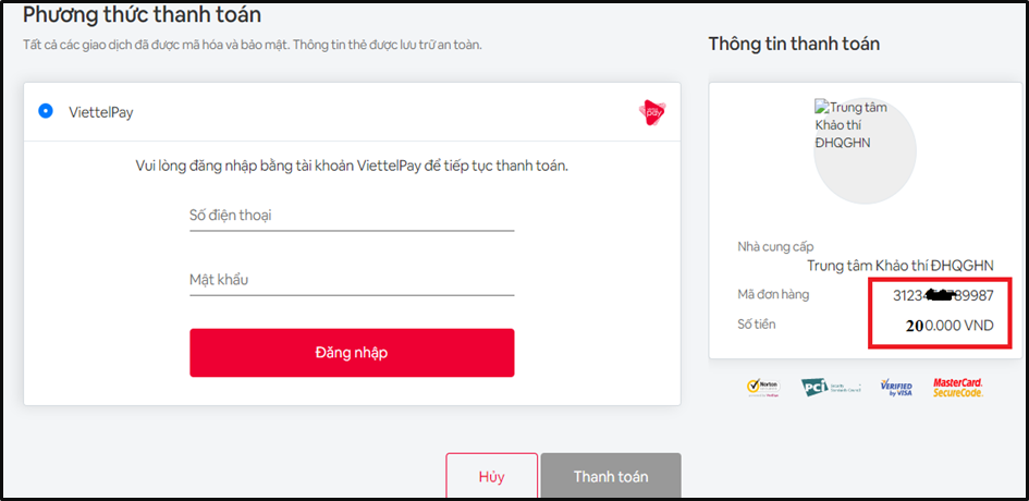 Cách thanh toán lệ phí thi đánh giá năng lực 2023  - Ảnh 10.