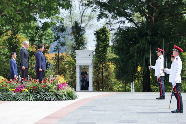 Ảnh: Lễ đón Thủ tướng Phạm Minh Chính thăm chính thức Singapore - Ảnh 2.