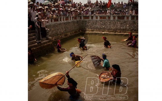 Vùng đất nào ở Thái Bình có lễ hội bắt cá, diễn đánh giậm, úp nơm nhớ nghề thủa &quot;hàn vi&quot; của nhà Trần ?