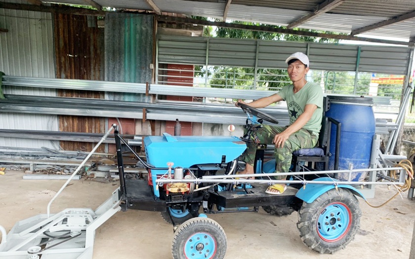 Nông dân 9X Gia Lai sáng chế máy nông nghiệp đa năng, chạy ra ruộng, cả làng trầm trồ xem