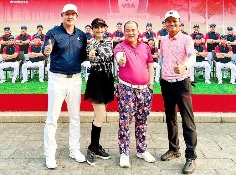 Bình Minh, Thúy Hạnh, Minh Khang ra sân ủng hộ tuyển Golf miền Nam - Ảnh 1.