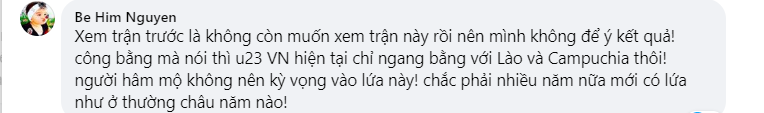 Đội nhà lại thua đậm, CĐV ví von U23 Việt Nam với Lào, Campuchia - Ảnh 2.