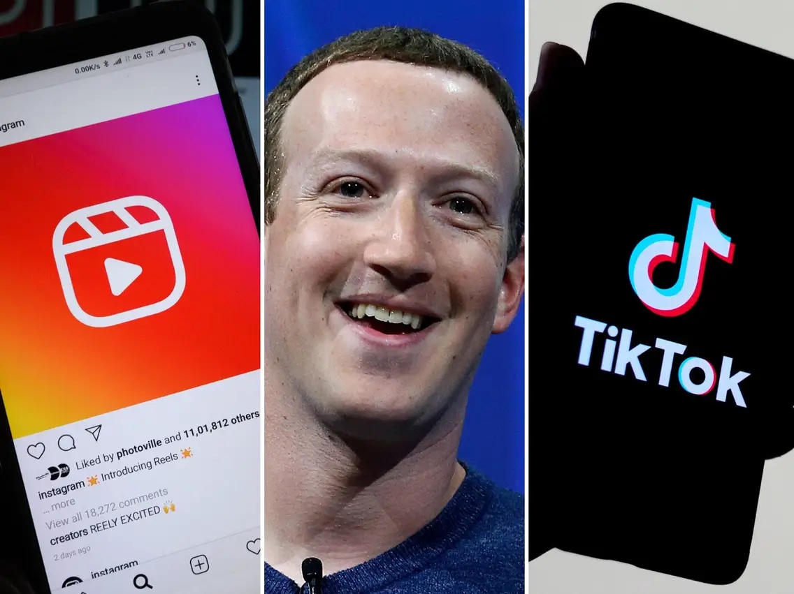 Việc bán TikTok hoặc lệnh cấm của Hoa Kỳ có thể là một lợi ích cho Mark Zuckerberg và Meta. Và các chuyên gia cho biết, Instagram Reels có thể chứng kiến sự thúc đẩy mạnh mẽ nếu có sự chuyển hướng của TikTok khỏi Mỹ. Ảnh: @AFP.