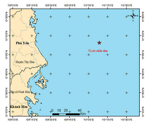 Xuất hiện động đất trên biển Đông, cách TP.Tuy Hòa của tỉnh Phú Yên 82km - Ảnh 1.