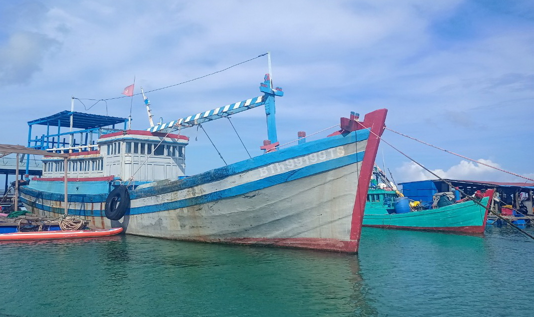 Một thuyền viên bị mất tích khi lặn xuống biển gỡ lưới mắc vào chân vịt tàu đánh cá ở Bình Thuận - Ảnh 1.