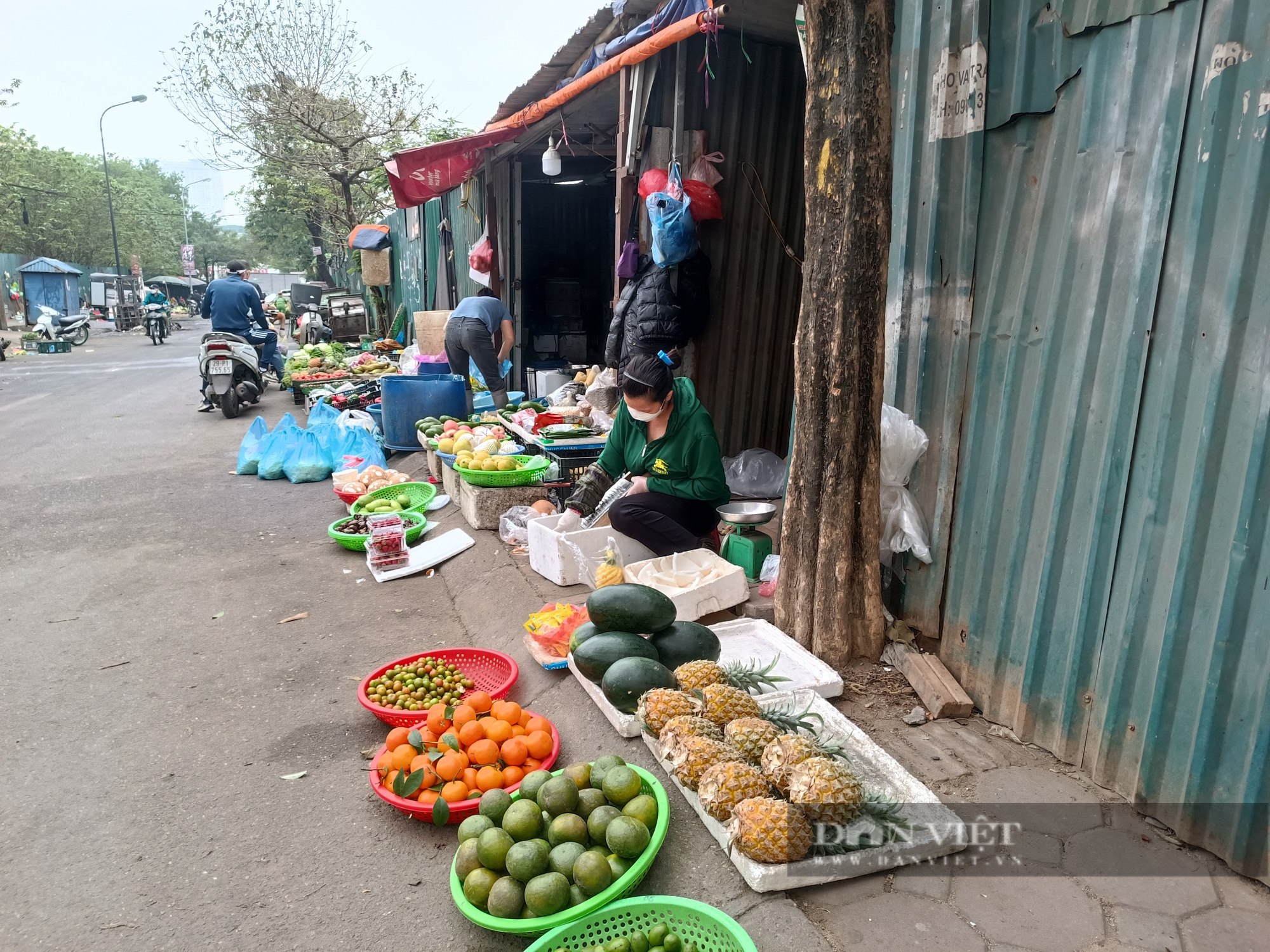 Chợ cóc, chợ tạm tự phát trên vỉa hè Hà Nội - Ảnh 3.