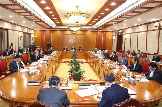 Tổng Bí thư Nguyễn Phú Trọng chủ trì cuộc họp của Bộ Chính trị, Ban Bí thư - Ảnh 1.