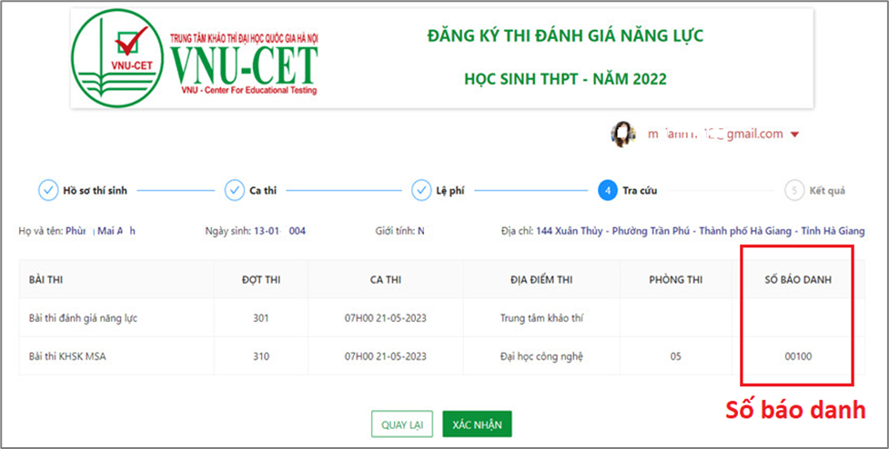 Cách tra cứu số báo danh và phòng thi đánh giá năng lực 2023 Đại học Quốc gia Hà Nội - Ảnh 2.