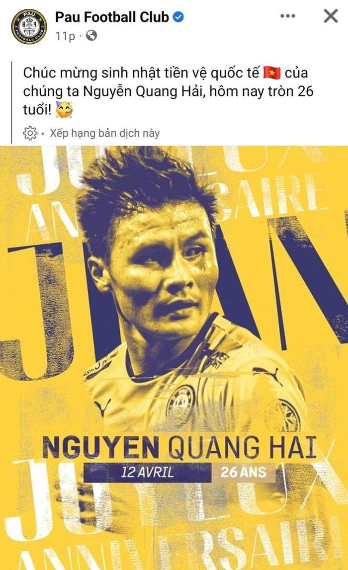 Pau FC có động thái đặc biệt với Quang Hải - Ảnh 1.